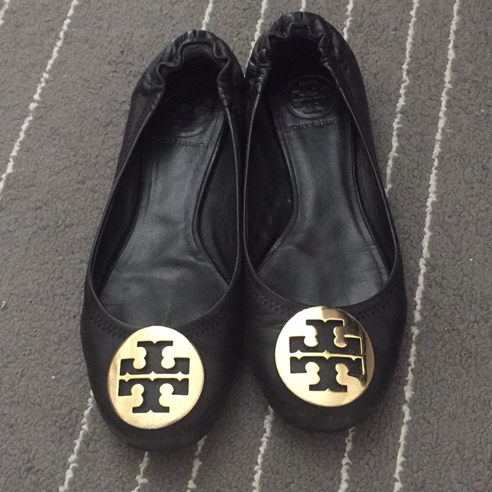 Tory butch black ballet flats